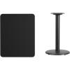 Flash Furniture 24” x 30” Rectangular Black Laminate Table Top with 18” Round Table Height Base(Black)