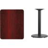 Flash Furniture 24” x 30” Rectangular Black Laminate Table Top with 18” Round Table Height Base(Mahogany)