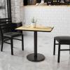 Flash Furniture 24” x 30” Rectangular Black Laminate Table Top with 18” Round Table Height Base(Natural)