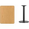 Flash Furniture 24” x 30” Rectangular Black Laminate Table Top with 18” Round Table Height Base(Natural)