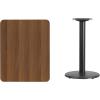 Flash Furniture 24” x 30” Rectangular Black Laminate Table Top with 18” Round Table Height Base(Walnut)
