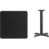 Flash Furniture 30” Square Mahogany Laminate Table Top with 22” x 22” Table Height Base(Black)