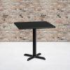 Flash Furniture 30” Square Mahogany Laminate Table Top with 22” x 22” Table Height Base(Black)