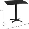 Flash Furniture 30” Square Mahogany Laminate Table Top with 22” x 22” Table Height Base(Black)