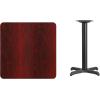 Flash Furniture 30” Square Mahogany Laminate Table Top with 22” x 22” Table Height Base(Mahogany)