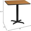 Flash Furniture 30” Square Mahogany Laminate Table Top with 22” x 22” Table Height Base(Natural)
