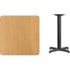 Flash Furniture 30” Square Mahogany Laminate Table Top with 22” x 22” Table Height Base(Natural)