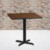 Flash Furniture 30” Square Mahogany Laminate Table Top with 22” x 22” Table Height Base(Walnut)