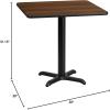 Flash Furniture 30” Square Mahogany Laminate Table Top with 22” x 22” Table Height Base(Walnut)