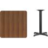 Flash Furniture 30” Square Mahogany Laminate Table Top with 22” x 22” Table Height Base(Walnut)