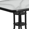 Flash Furniture 31.5″ Glass Metal Table and 2 Black Rattan Bistro Chairs Patio/Restaurant Stackable Dining Set