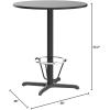 Flash Furniture 36” Round Black Laminate Table Top with 30” x 30” Bar Height Table Base and Foot Ring(Black)