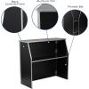 Flash Furniture 4′ Folding Portable Event Bar with Top and Middle Shelves, Mobile Laminate Foldable Bar for Parties and Events, White(Black)