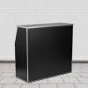 Flash Furniture 4′ Folding Portable Event Bar with Top and Middle Shelves, Mobile Laminate Foldable Bar for Parties and Events, White(Black)