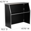 Flash Furniture 4′ Folding Portable Event Bar with Top and Middle Shelves, Mobile Laminate Foldable Bar for Parties and Events, White(Black)