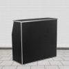 Flash Furniture 4′ Folding Portable Event Bar with Top and Middle Shelves, Mobile Laminate Foldable Bar for Parties and Events, White(Black Marble)