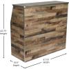 Flash Furniture 4′ Folding Portable Event Bar with Top and Middle Shelves, Mobile Laminate Foldable Bar for Parties and Events, White(Rustic Natural)
