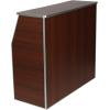 Flash Furniture 4′ Folding Portable Event Bar with Top and Middle Shelves, Mobile Laminate Foldable Bar for Parties and Events, White(Walnut Woodgrain)