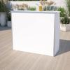 Flash Furniture 4′ Folding Portable Event Bar with Top and Middle Shelves, Mobile Laminate Foldable Bar for Parties and Events, White(White)