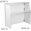 Flash Furniture 4′ Folding Portable Event Bar with Top and Middle Shelves, Mobile Laminate Foldable Bar for Parties and Events, White(White)