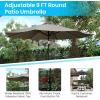 Flash Furniture 5 Piece Outdoor Patio Dining Table Set – 2 Synthetic Teak Stackable Chairs with Arms – 35″ Square Table – Gray Umbrella with Base(Grey)