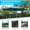 Flash Furniture 5 Piece Outdoor Patio Dining Table Set – 2 Synthetic Teak Stackable Chairs with Arms – 35″ Square Table – Gray Umbrella with Base(Teal)