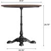 Flash Furniture Acadia 31.25″ Round Indoor Outdoor Dark Brown Tabletop with Black Bistro Base, Scratch, Heat & UV Resistant, Seamless TopGuard HPL Top and Edge(Dark Brown/Black Base)
