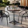 Flash Furniture Acadia 31.25″ Round Indoor Outdoor Dark Brown Tabletop with Black Bistro Base, Scratch, Heat & UV Resistant, Seamless TopGuard HPL Top and Edge(Dark Brown/Black Base)