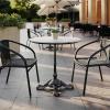 Flash Furniture Acadia 31.25″ Round Indoor Outdoor Dark Brown Tabletop with Black Bistro Base, Scratch, Heat & UV Resistant, Seamless TopGuard HPL Top and Edge(White Faux Marble/Black Base)