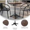 Flash Furniture Acadia 31.25″ Round Indoor Outdoor Dark Brown Tabletop with Black Bistro Base, Scratch, Heat & UV Resistant, Seamless TopGuard HPL Top and Edge(Dark Brown/Black Base)