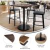 Flash Furniture Acadia 36″ Square Indoor Gray Faux Concrete Tabletop with 24″ Round Black Bar Height Base, Seamless TopGuard HPL Top and Edge(Dark Brown/Black Base)