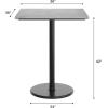 Flash Furniture Acadia 36″ Square Indoor Gray Faux Concrete Tabletop with 24″ Round Black Bar Height Base, Seamless TopGuard HPL Top and Edge(Gray Faux Concrete/Black Base)