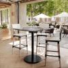 Flash Furniture Acadia 36″ Square Indoor Gray Faux Concrete Tabletop with 24″ Round Black Bar Height Base, Seamless TopGuard HPL Top and Edge(Gray Faux Concrete/Black Base)