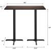 Flash Furniture Acadia 48″ x 30″ Indoor Gray Faux Concrete Tabletop with Dual 22″ x 30″ Black Bar Height Crisscross Bases, Seamless TopGuard HPL Top and Edge(Dark Brown/Black Base)