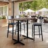 Flash Furniture Acadia 48″ x 30″ Indoor Gray Faux Concrete Tabletop with Dual 22″ x 30″ Black Bar Height Crisscross Bases, Seamless TopGuard HPL Top and Edge(Dark Brown/Black Base)