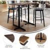 Flash Furniture Acadia 48″ x 30″ Indoor Gray Faux Concrete Tabletop with Dual 22″ x 30″ Black Bar Height Crisscross Bases, Seamless TopGuard HPL Top and Edge(Dark Brown/Black Base)