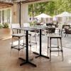Flash Furniture Acadia 48″ x 30″ Indoor Gray Faux Concrete Tabletop with Dual 22″ x 30″ Black Bar Height Crisscross Bases, Seamless TopGuard HPL Top and Edge(Gray Faux Concrete/Black Base)