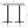 Flash Furniture Acadia 48″ x 30″ Indoor Gray Faux Concrete Tabletop with Dual 22″ x 30″ Black Bar Height Crisscross Bases, Seamless TopGuard HPL Top and Edge(Gray Faux Concrete/Black Base)