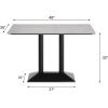 Flash Furniture Acadia 48×30 Indoor Outdoor Gray Faux Concrete Tabletop with Silver Dual Column Base, Scratch, Heat & UV Resistant, Seamless TopGuard Top and Edge(Gray Faux Concrete/Black Base)