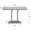 Flash Furniture Acadia 48×30 Indoor Outdoor Gray Faux Concrete Tabletop with Silver Dual Column Base, Scratch, Heat & UV Resistant, Seamless TopGuard Top and Edge(Gray Faux Concrete/Silver Base)