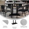 Flash Furniture Acadia 48×30 Indoor Outdoor Gray Faux Concrete Tabletop with Silver Dual Column Base, Scratch, Heat & UV Resistant, Seamless TopGuard Top and Edge(Gray Faux Concrete/Black Base)