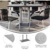 Flash Furniture Acadia 48×30 Indoor Outdoor Gray Faux Concrete Tabletop with Silver Dual Column Base, Scratch, Heat & UV Resistant, Seamless TopGuard Top and Edge(Gray Faux Concrete/Silver Base)