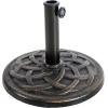 Flash Furniture Black Steel 35.5″ Square 4-Chair Patio Set with Umbrella Hole + Bronze 21lb Umbrella Base