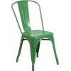 Flash Furniture Commercial Grade 31.5″ x 63″ Rectangular Silver Metal Indoor-Outdoor Table Set with 4 Stack Chairs(Green)