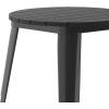 Flash Furniture Declan Commercial Outdoor Bar Height Dining Table, All Weather Poly Resin Top with Steel Base, 23.75″ Round, Brown/Black(Black Top/Black Frame)