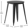 Flash Furniture Declan Commercial Outdoor Bar Height Dining Table, All Weather Poly Resin Top with Steel Base, 23.75″ Round, Brown/Black(Black Top/Black Frame)