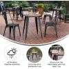 Flash Furniture Declan Commercial Outdoor Bar Height Dining Table, All Weather Poly Resin Top with Steel Base, 23.75″ Round, Brown/Black(Brown Top/Black Frame)