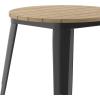 Flash Furniture Declan Commercial Outdoor Bar Height Dining Table, All Weather Poly Resin Top with Steel Base, 23.75″ Round, Brown/Black(Brown Top/Black Frame)