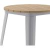 Flash Furniture Declan Commercial Outdoor Bar Height Dining Table, All Weather Poly Resin Top with Steel Base, 23.75″ Round, Brown/Black(Brown Top/Silver Frame)