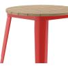 Flash Furniture Declan Commercial Outdoor Bar Height Dining Table, All Weather Poly Resin Top with Steel Base, 23.75″ Round, Brown/Black(Brown/Red)